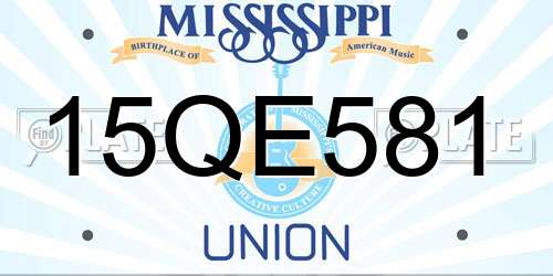 15QE581 Mississippi License Plate