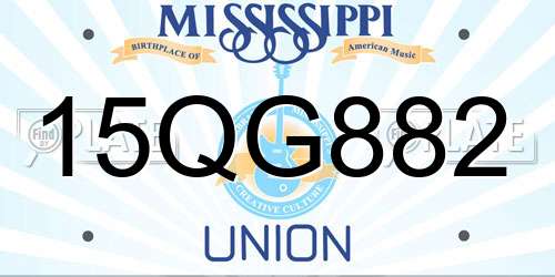 15QG882 Mississippi License Plate