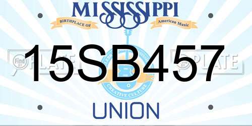 15SB457 Mississippi License Plate