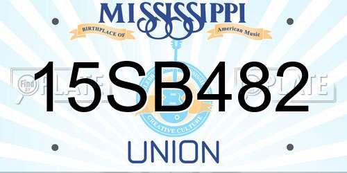 15SB482 Mississippi License Plate