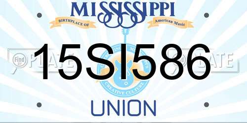 15SI586 Mississippi License Plate