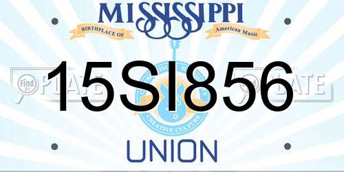 15SI856 Mississippi License Plate