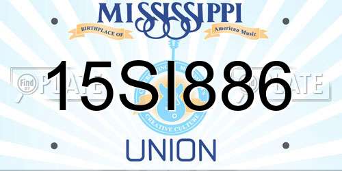 15SI886 Mississippi License Plate