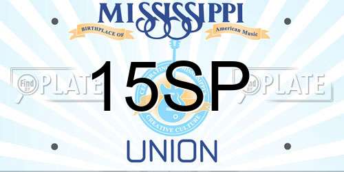 15SP Mississippi License Plate