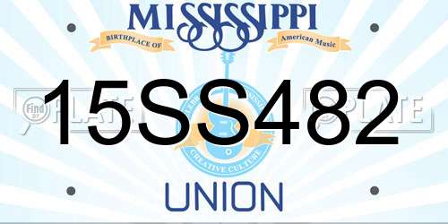 15SS482 Mississippi License Plate