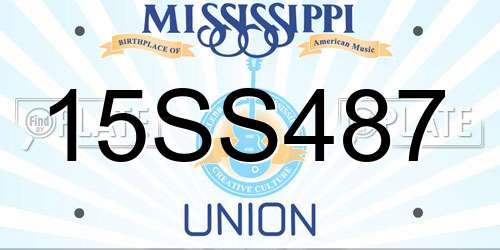 15SS487 Mississippi License Plate
