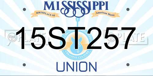 15ST257 Mississippi License Plate
