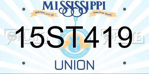 15ST419 Mississippi License Plate