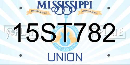 15ST782 Mississippi License Plate