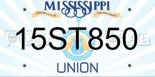 15ST850 Mississippi License Plate