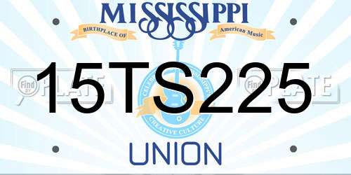 15TS225 Mississippi License Plate