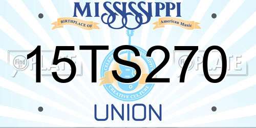 15TS270 Mississippi License Plate