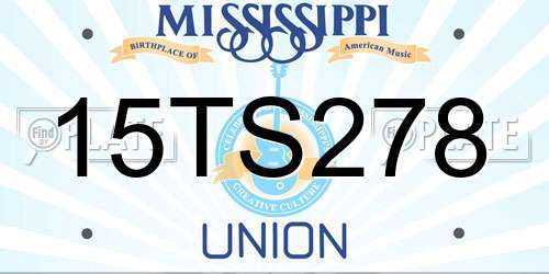 15TS278 Mississippi License Plate