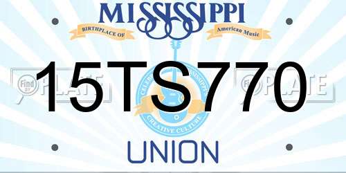 15TS770 Mississippi License Plate