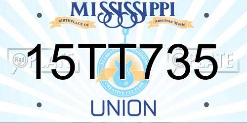 15TT735 Mississippi License Plate