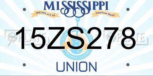 15ZS278 Mississippi License Plate