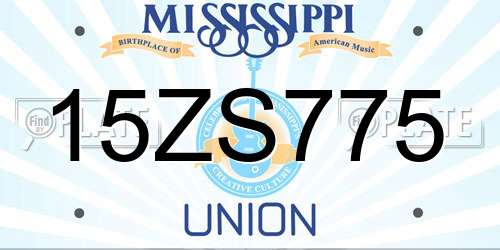 15ZS775 Mississippi License Plate