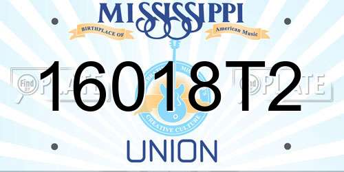 16018T2 Mississippi License Plate