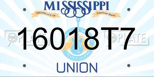 16018T7 Mississippi License Plate