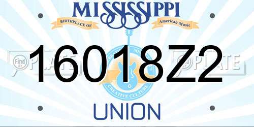 16018Z2 Mississippi License Plate