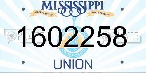 1602258 Mississippi License Plate