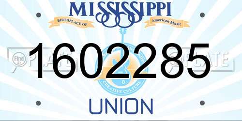 1602285 Mississippi License Plate