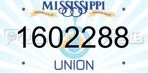 1602288 Mississippi License Plate