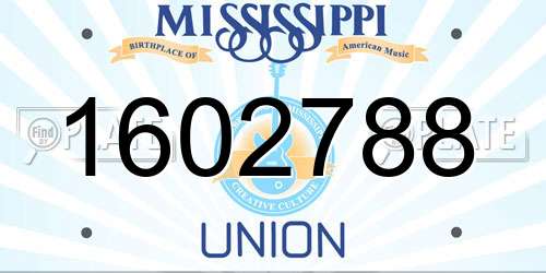 1602788 Mississippi License Plate