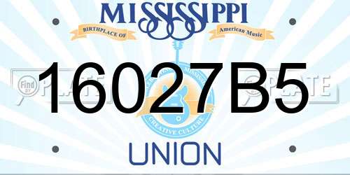 16027B5 Mississippi License Plate