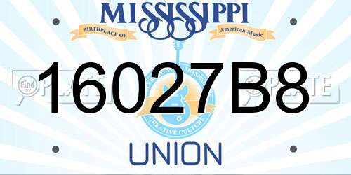 16027B8 Mississippi License Plate