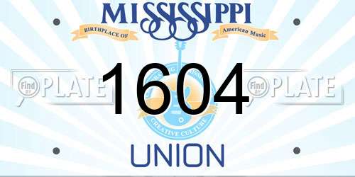 1604 Mississippi License Plate