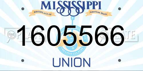 1605566 Mississippi License Plate