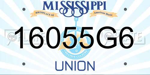 16055G6 Mississippi License Plate