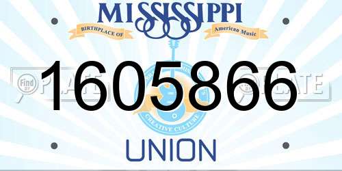 1605866 Mississippi License Plate