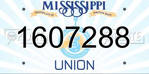 1607288 Mississippi License Plate