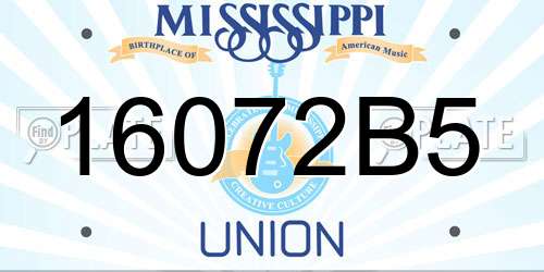 16072B5 Mississippi License Plate