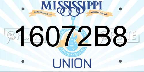 16072B8 Mississippi License Plate