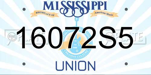 16072S5 Mississippi License Plate