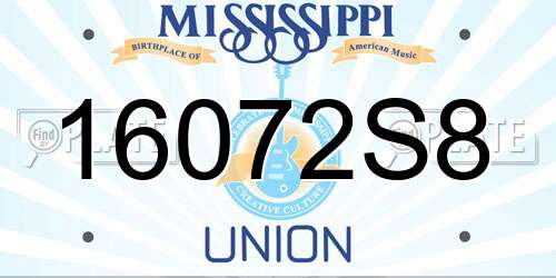 16072S8 Mississippi License Plate