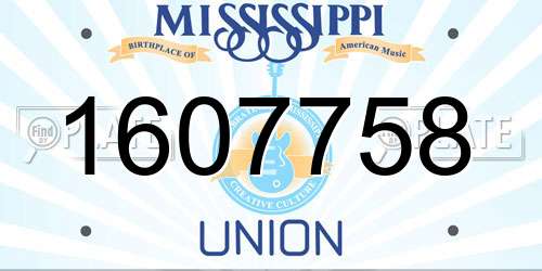1607758 Mississippi License Plate
