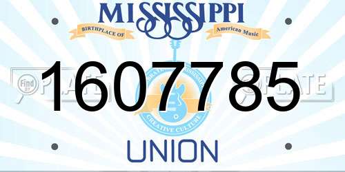 1607785 Mississippi License Plate