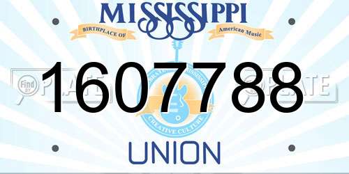 1607788 Mississippi License Plate