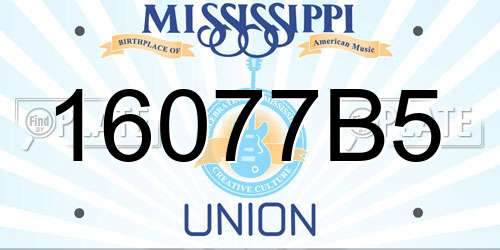 16077B5 Mississippi License Plate