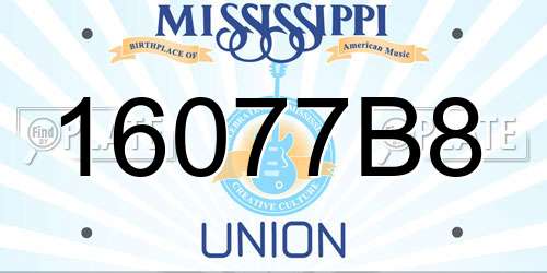 16077B8 Mississippi License Plate