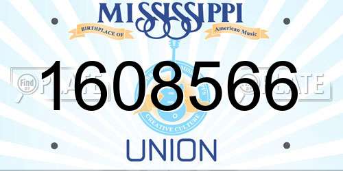 1608566 Mississippi License Plate