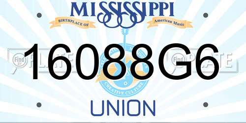 16088G6 Mississippi License Plate