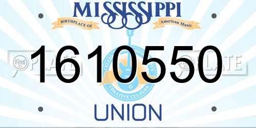 1610550 Mississippi License Plate