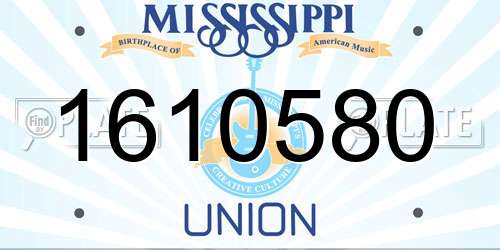 1610580 Mississippi License Plate
