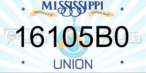 16105B0 Mississippi License Plate