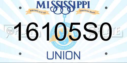 16105S0 Mississippi License Plate